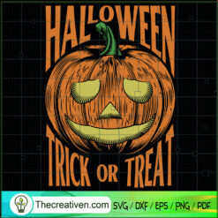 Halloween Pumpkin Engraving Style SVG Cut File for Cricut & Silhouette