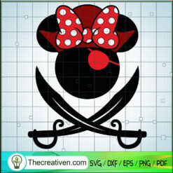 Minnie Polka Dot Bow Pirates Hat SVG Cut File for Cricut & Silhouette