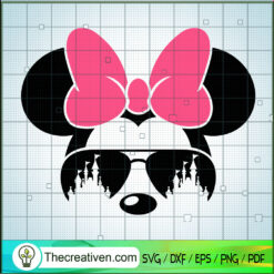 Minnie Pink Bow Castle In Su SVG Cut File for Cricut