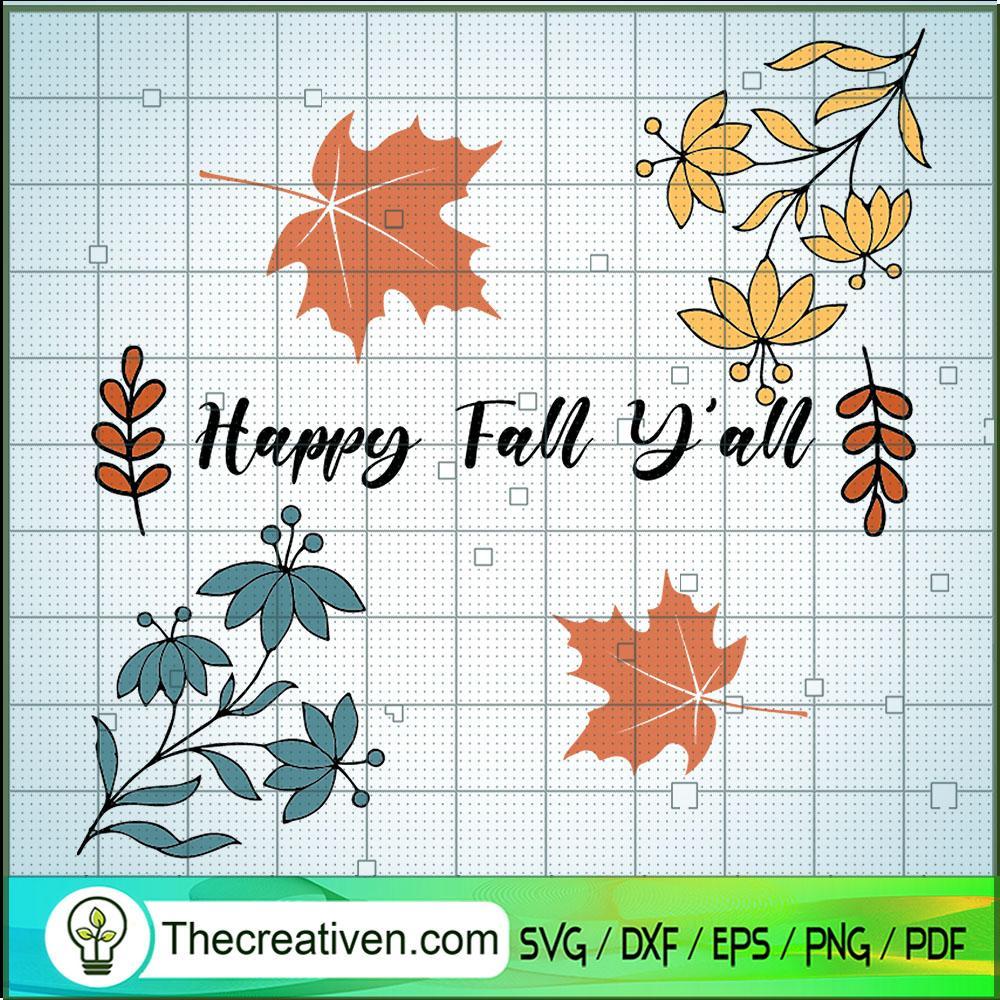Happy Fall Y'all SVG Cut File for Cricut & Silhouette 1 Happy Fall Y'all SVG Cut File for Cricut & Silhouette