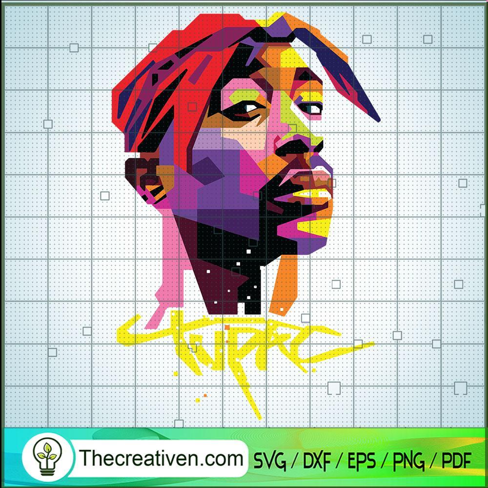 Colorful Tupac SVG, Tupac SVG, Rapper US SVG 1 Colorful Tupac SVG, Tupac SVG, Rapper US SVG