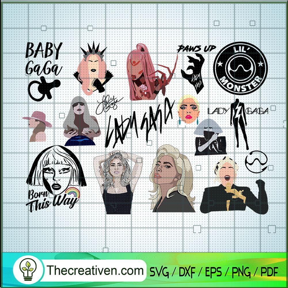 Lady Gaga Bundle SVG, Singer SVG, Bundle SVG 1 Lady Gaga Bundle SVG, Singer SVG, Bundle SVG