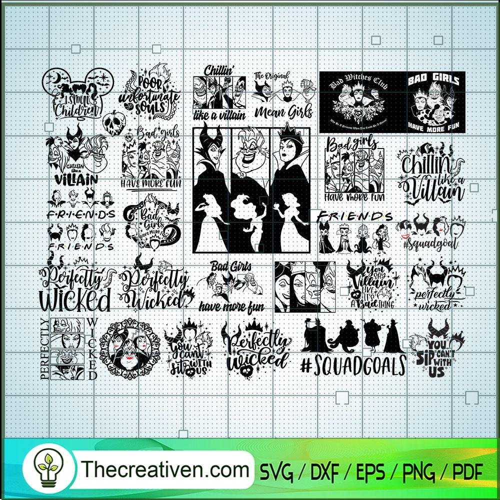 Vilains Witch Bundle SVG, Halloween SVG, Bundle SVG 1 Vilains Witch Bundle SVG, Halloween SVG, Bundle SVG