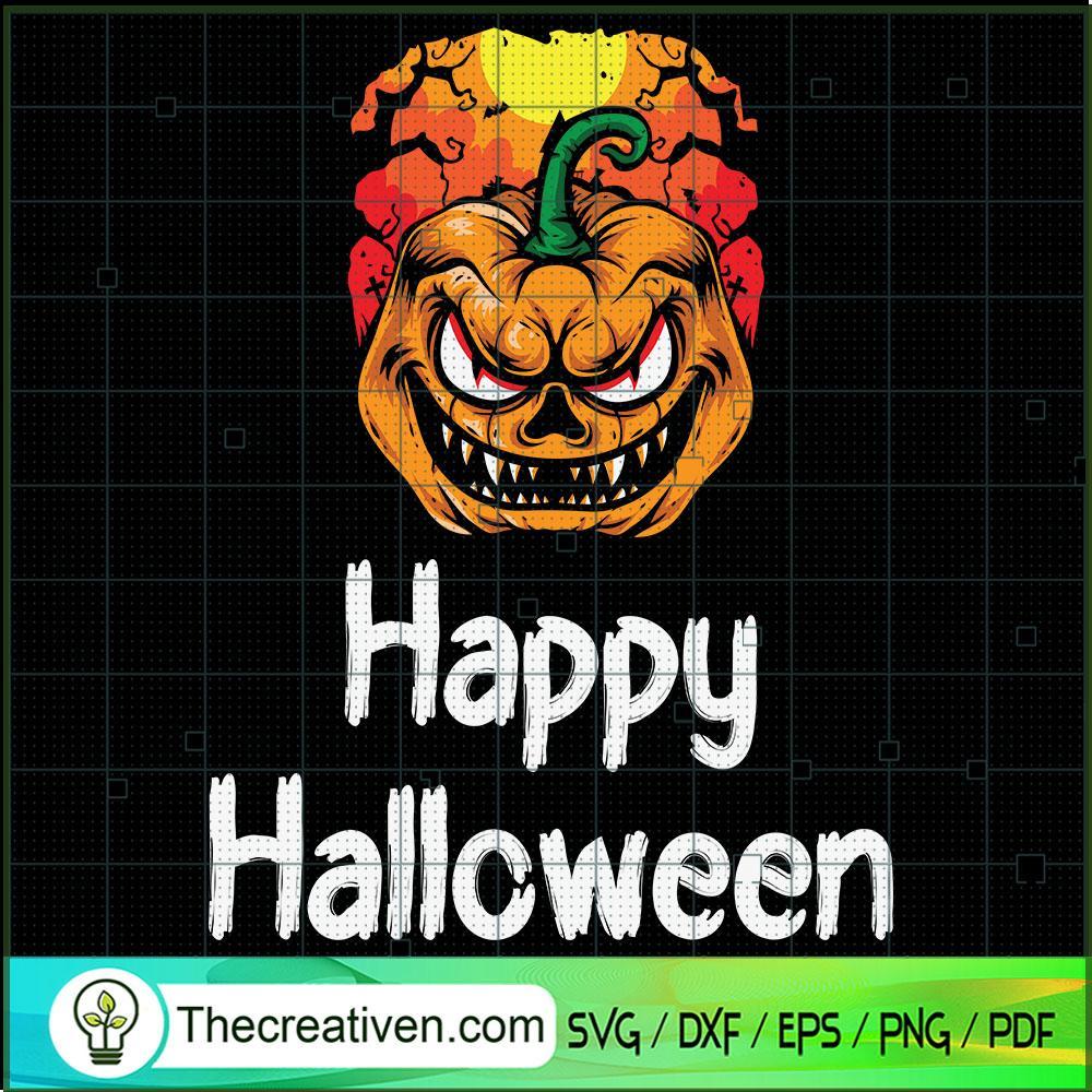 Happy Halloween Scare Pumpkin SVG Cut File for Cricut & Silhouette 1 Happy Halloween Scare Pumpkin SVG Cut File for Cricut & Silhouette