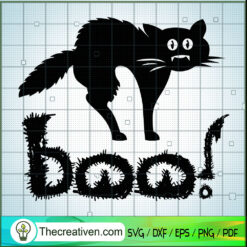 Scary Cat Boo SVG Cut File for Cricut & Silhouette