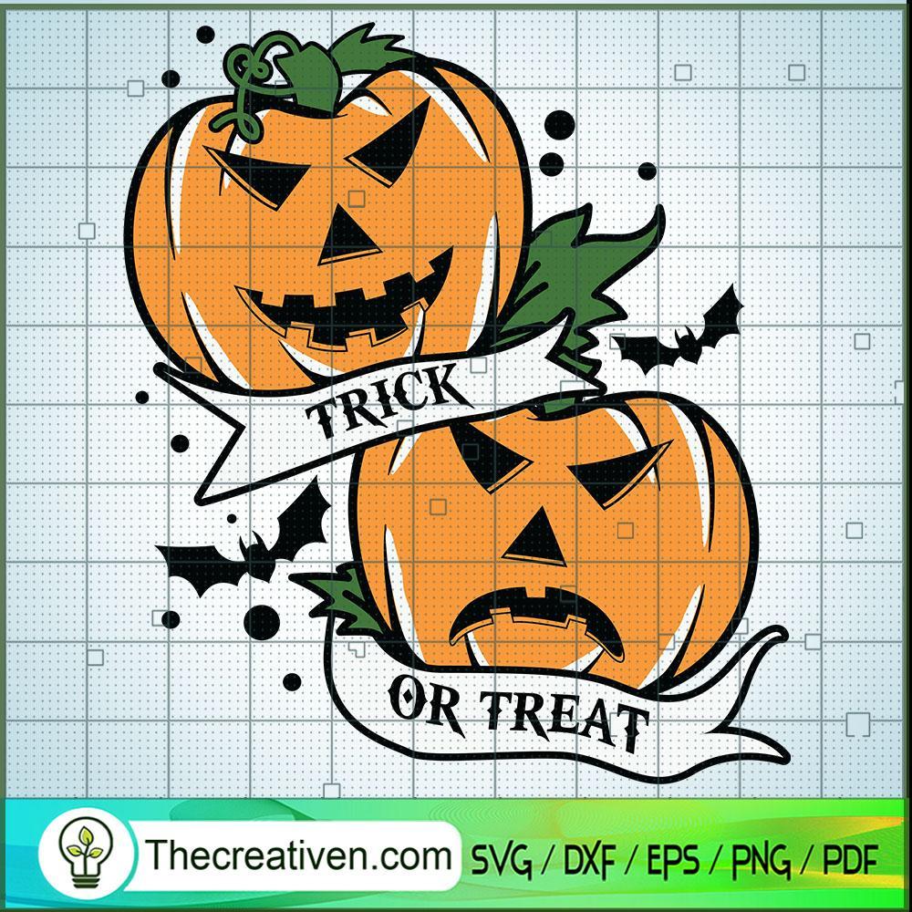 Double Pumpkin Trick Or Treat SVG Cut File for Cricut & Silhouette 1 Double Pumpkin Trick Or Treat SVG Cut File for Cricut & Silhouette