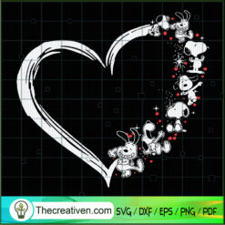 Snoopy Big Heart SVG, Snoopy SVG, Snoopy Cartoon SVG