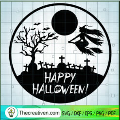 Happy Halloween In Circle SVG, Halloween SVG, Horror SVG