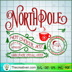 North Pole Hot Chocolate SVG Cut File for Cricut & Sil Design 40100