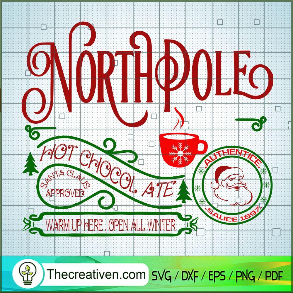 North Pole Hot Chocolate SVG Cut File for Cricut & Sil Design 40100 1 North Pole Hot Chocolate SVG Cut File for Cricut & Sil Design 40100