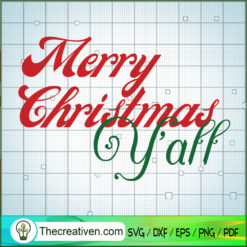 Merry Christmas Y’all SVG Cut File for Cricut & Silhouette
