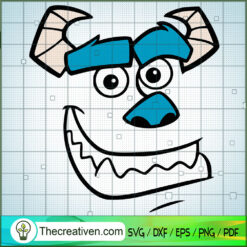 Outline Face James P.Sullivan SVG, Monster SVG, Walt Disney SVG