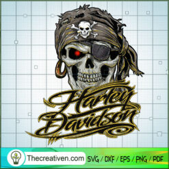 Harley Davidson Pirates Skull SVG Cut File for Cricut & Silhouette