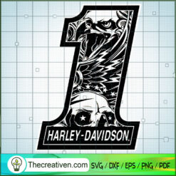 Harley Davidson Number One SVG Cut File for Cricut & Silhouette