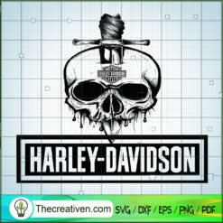 Harley Davidson Knife Skull Logo SVG Cut File for Cricut & Silhouette