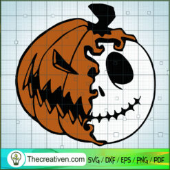 Half Pumpkin Jack SVG Cut File for Cricut & Silhouette