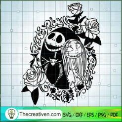 Jack And Sally In The Mirror SVG Cut File for Cricut & Silhouette