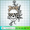 Leopard Messy Bun Skull SVG Cut File for Cricut & Silhouette