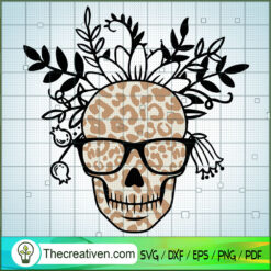 Leopard Pattern Skull SVG Cut File for Cricut & Silhouette