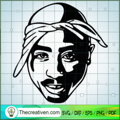 Tupac Black Brushstrokes SVG Cut File for Cricut & Silhouette