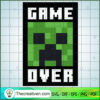 Game Creeper Over SVG, Minecraft SVG, Gamer SVG 3 number 3 copy 5