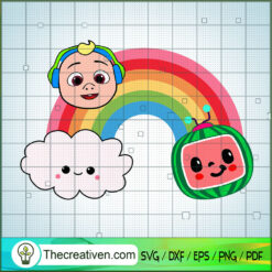 Cocomelon Rainbow with JJ SVG, Cocomelon SVG, Cartoon Movie SVG