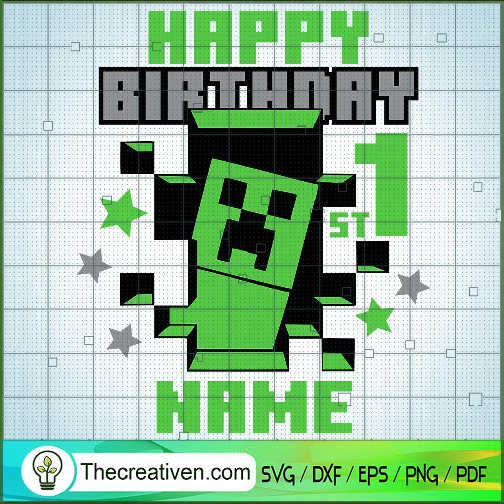 Happy 1ST Minecraft Name SVG, Minecraft SVG, Gamer SVG 1 Happy 1ST Minecraft Name SVG, Minecraft SVG, Gamer SVG