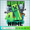 Happy 4 Name Minecraft SVG, Minecraft SVG, Gamer SVG 2 number 4 copy 1