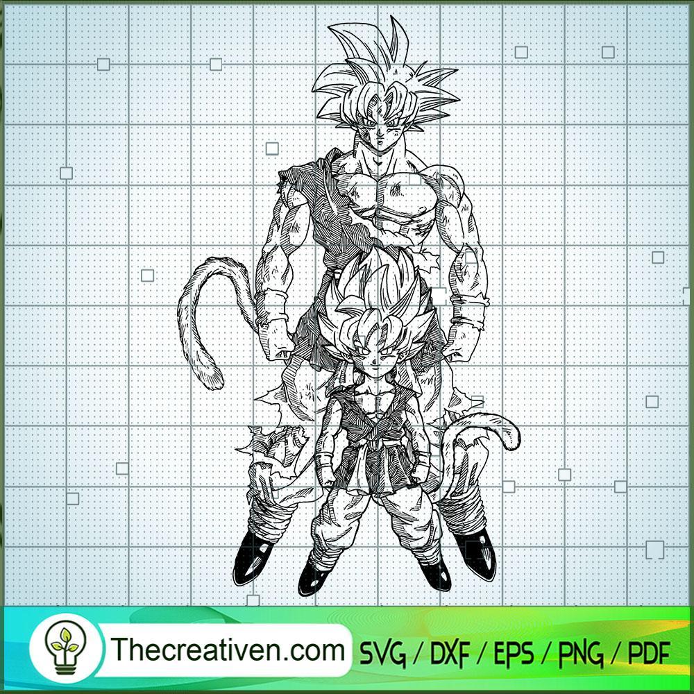 Son Goku Kid and Son Goku Su SVG Cut File for Cricut 1 Son Goku Kid and Son Goku Su SVG Cut File for Cricut