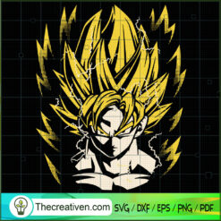Son Goku Head Super Saiyan 2 SVG, Dragon Ball SVG, Goku SVG