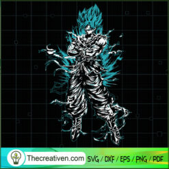 Super Saiyan Blue Goku SVG, Dragon Ball SVG, Goku SVG