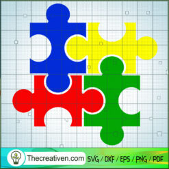 Four Piece Autism Free SVG Cut File for Cricut & Silhouette