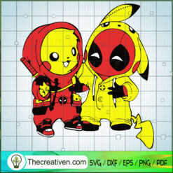 Ash’s Pikachu & Deadpool’s Pikachu SVG, Pokemon SVG, Pokemon Ball SVG