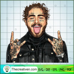 Post Malone Art SVG, Singer SVG, Rapper SVG