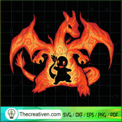 Charmander Dragon Shadow SVG, Pokémon SVG, Cartoon Movie SVG
