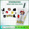 Pokemon Starbucks Cup SVG, Starbucks Cold Cup Full Wrap SVG