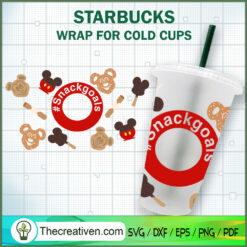 Mickey Head Starbucks Cup SVG, Starbucks Cold Cup Full Wrap SVG