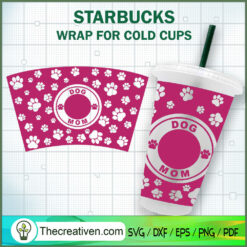 Dog Footprint Starbucks Cup SVG, Starbucks Cold Cup Full Wrap SVG