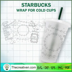 Dog Pivot Starbucks Cup SVG, Starbucks Cold Cup Full Wrap SVG