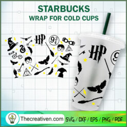 Harry Potter Starbucks Cup SVG, Starbucks Cold Cup Full Wrap SVG