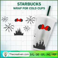 Disney Castle Starbucks Cup SVG, Starbucks Cold Cup Full Wrap SVG