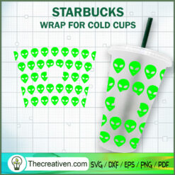 Alien Starbucks Cup SVG, Starbucks Cold Cup Full Wrap SVG