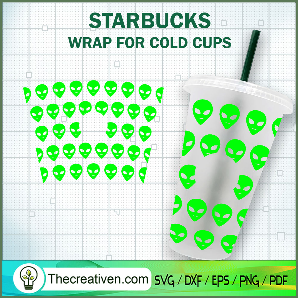 Alien Starbucks Cup SVG, Starbucks Cold Cup Full Wrap SVG 1 Alien Starbucks Cup SVG, Starbucks Cold Cup Full Wrap SVG