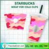 Pink Camo Starbucks Cup SVG, Starbucks Cold Cup Full Wrap SVG