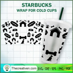 Dog Accessory Starbucks Cup SVG, Starbucks Cold Cup Full Wrap SVG