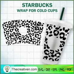 Leopard Starbucks Cup SVG, Starbucks Cold Cup Full Wrap SVG