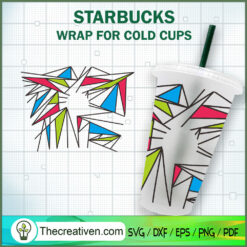 Mosaic Starbucks Cup SVG, Starbucks Cold Cup Full Wrap SVG