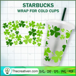 St Patrick Starbucks Cup SVG, Starbucks Cold Cup Full Wrap SVG