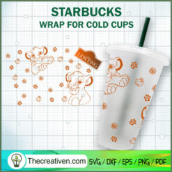 The Lion King Starbucks Cup SVG, Starbucks Cold Cup Full Wrap SVG
