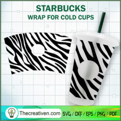 Tiger Skin Starbucks Cup SVG, Starbucks Cold Cup Full Wrap SVG